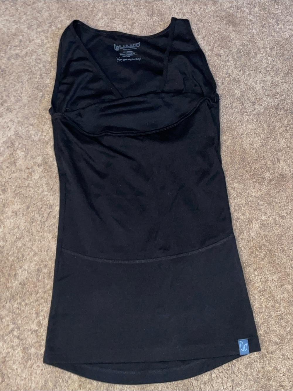 Lalabu Black sleeveless soothing carrier Nursing Tank Top with Shelf Bra -